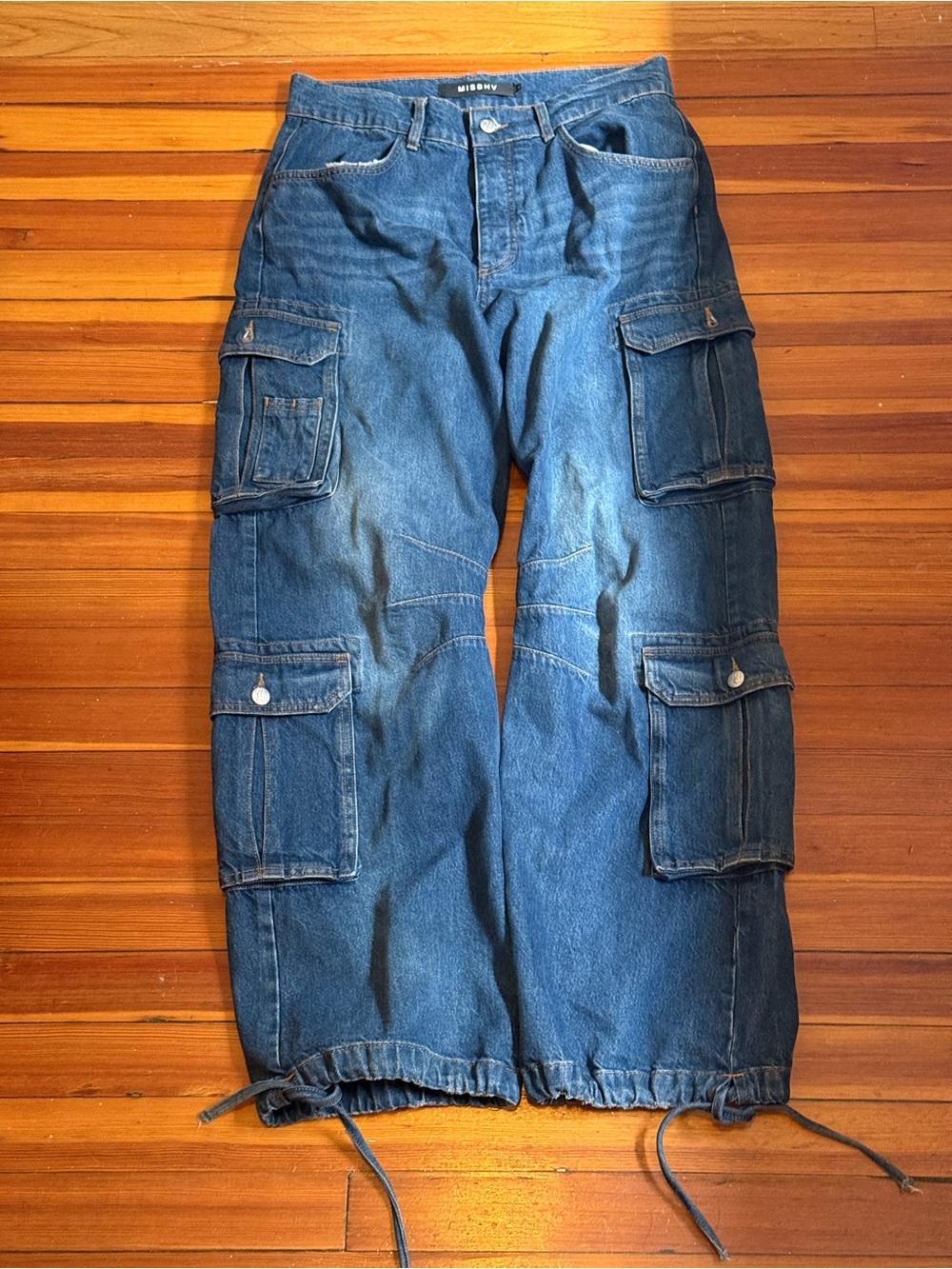 MISBHV Blue Dirt Bath Denim Cargo Pants